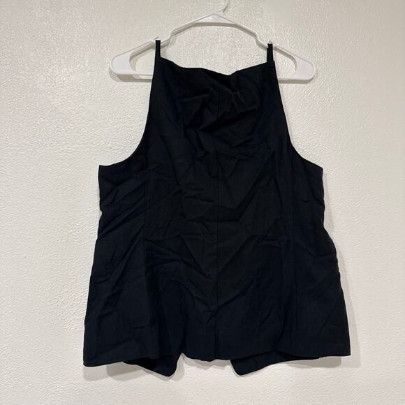 NWT Madewell Square Neck Vest in Drapey Twill True Black Clean Girl Chic Size 16 - Picture 4 of 7